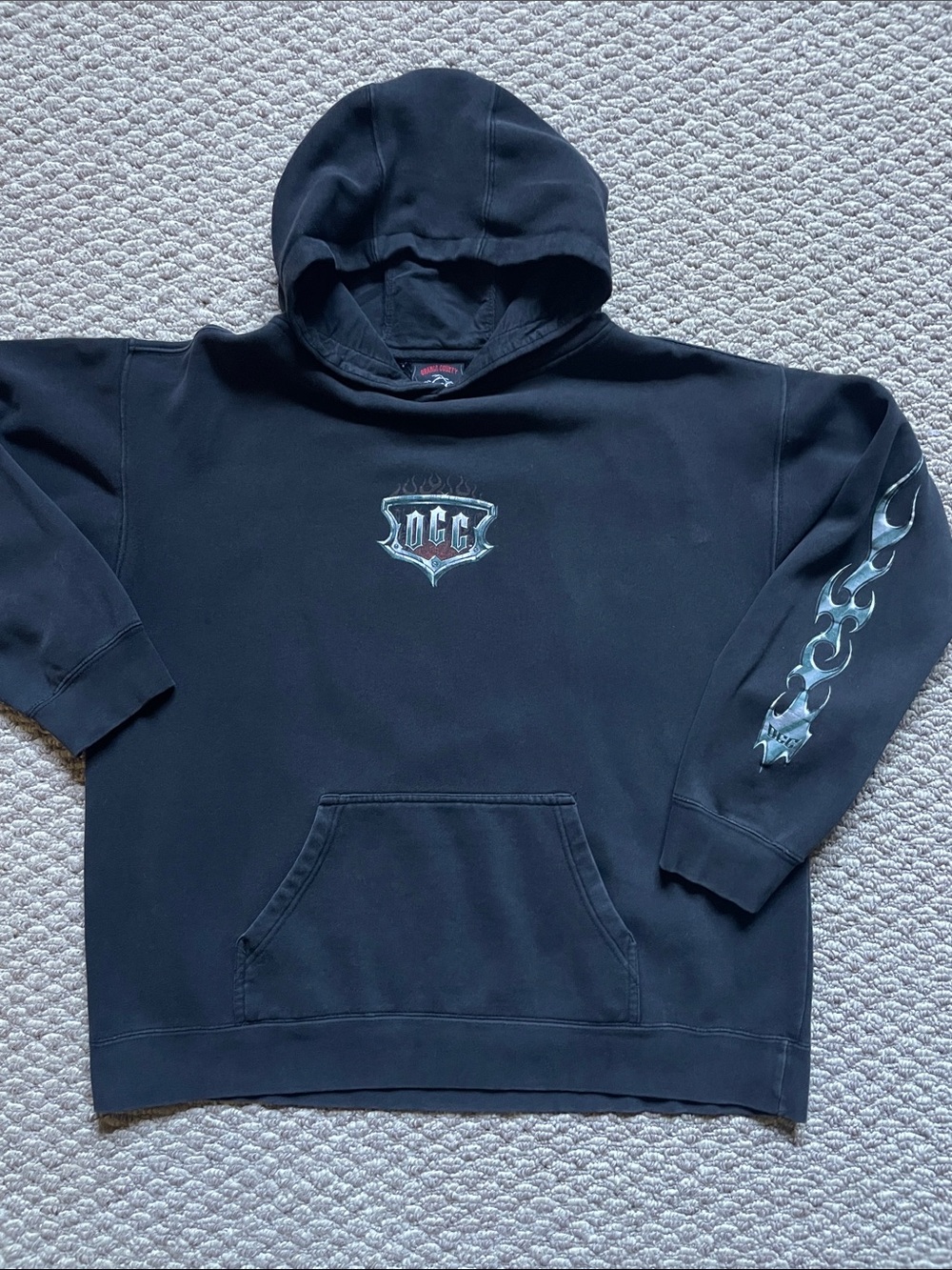 Vintage Y2K OCC Choppers metal flame sleeve hoodie